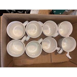 Gibson Housewares Embossed Grape Vine Ceramic Coffee Mug Set of 8 White